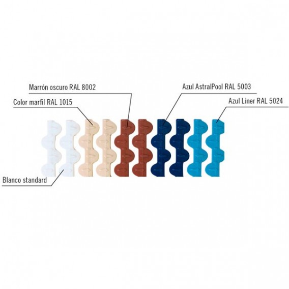 Módulo rejilla transversal azul liner para curvas AstralPool