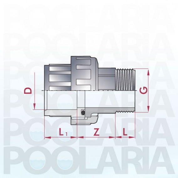 Enlace mixto m/h 3 piezas PVC encolar y roscar